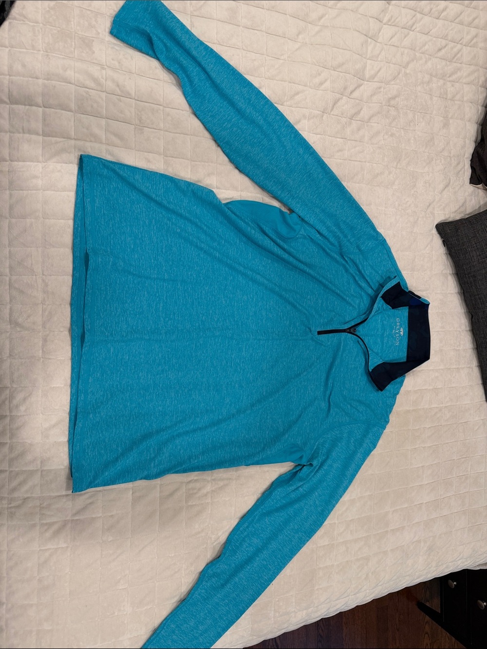 Greyson Men's Quarter-Zip Performance Sweater - Teal Blue